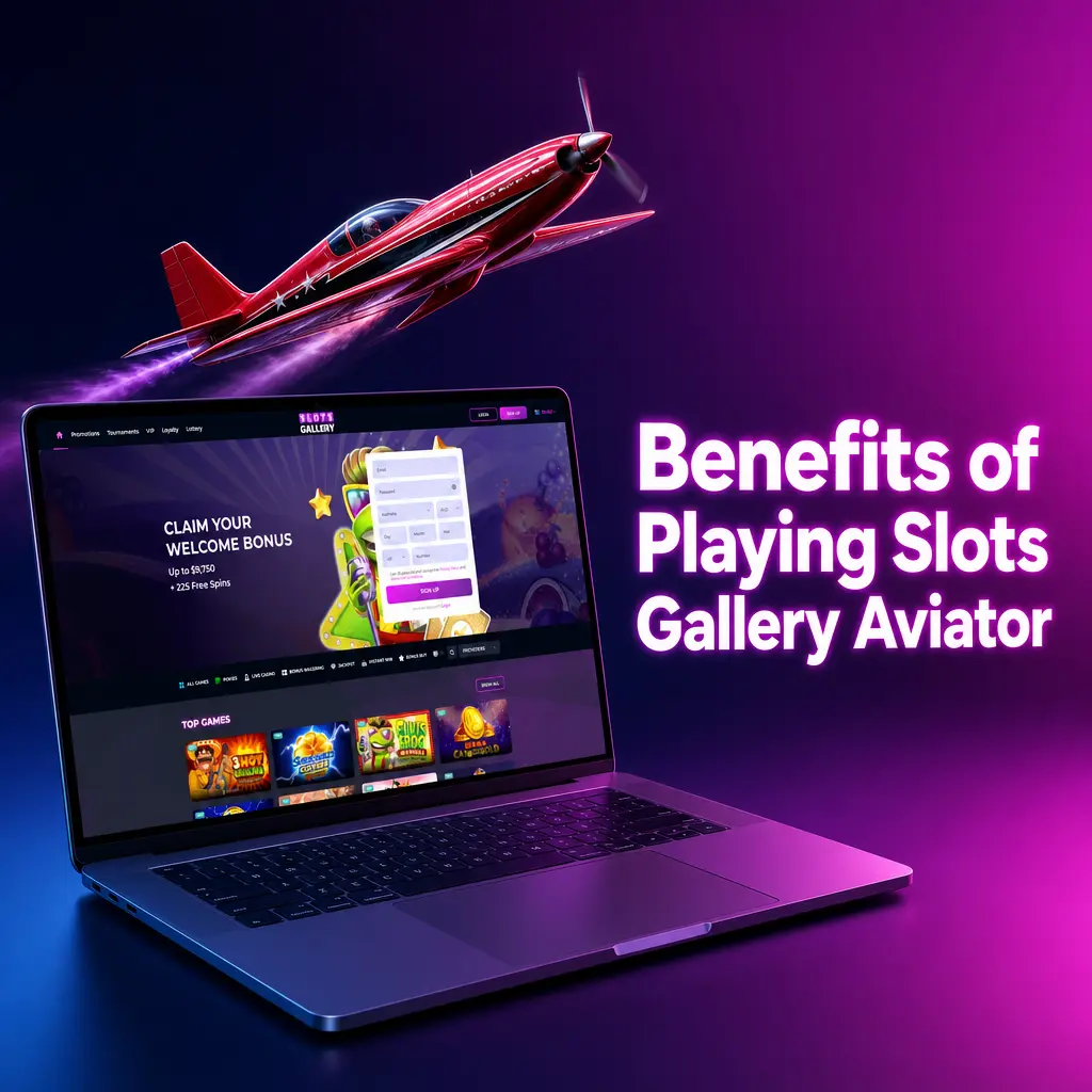 Slots Gallery Aviator benefits including high RTP, provably fair gameplay, and AUD 9750 welcome bonus for Australian players