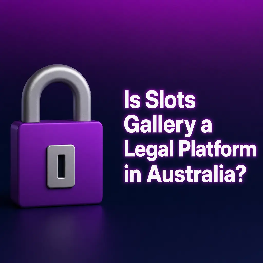 Slots Gallery casino interface showing Curacao licence badge, SSL security icons, and responsible gambling tools for Australian players