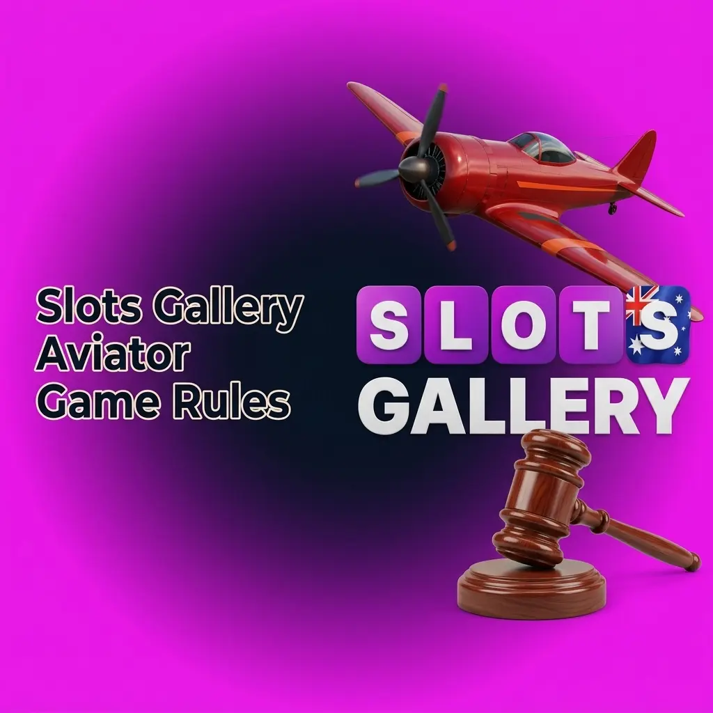 Slots Gallery Aviator crash game rules showing plane multiplier mechanic, bet limits AUD 0.10 min, max win AUD 10,000
