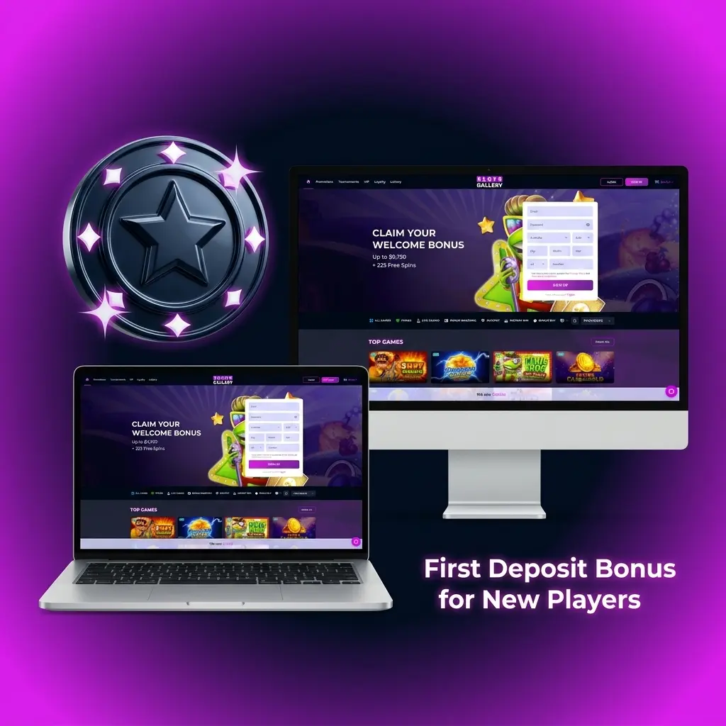Slots Gallery first deposit bonus up to AUD 9,750 plus 225 Free Spins for new Australian players