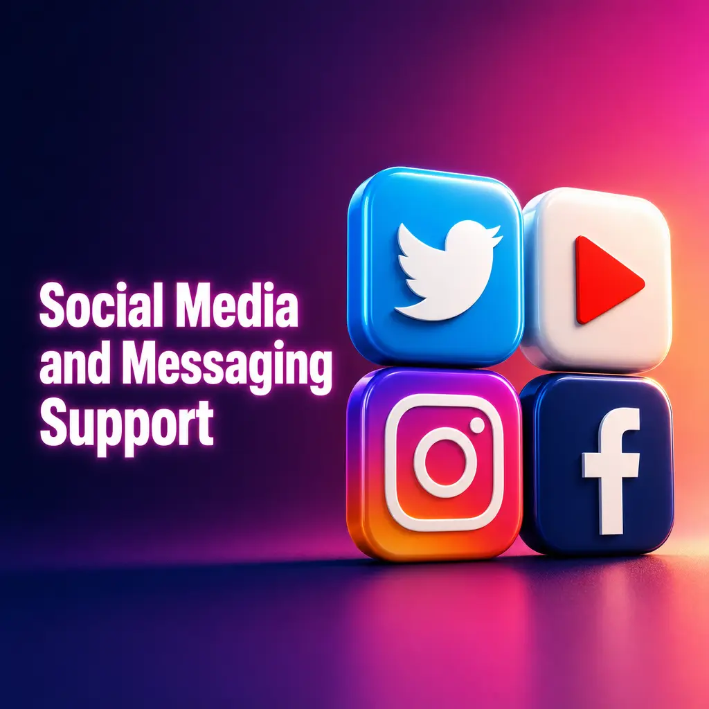 Slots Gallery customer support available via Telegram, Facebook Messenger, Twitter X, and WhatsApp for general enquiries