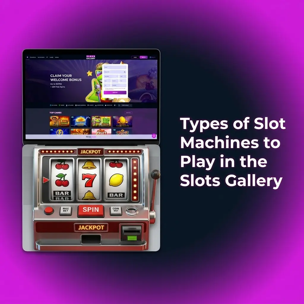 Slots Gallery casino lobby displaying 6000+ slot categories including classic, video, jackpot, Megaways and fruit machines